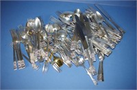 Quantity silver plate table cutlery