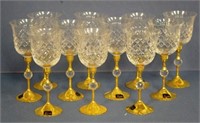 Set of eleven Lovsjo Sweden crystal  wine glasses