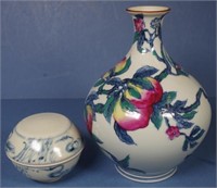 Chinese polychrome peach decorated vase