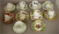 Eight assorted porcelain trios