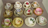 Twelve assorted porcelain trios