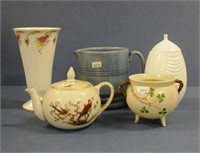 Five various pieces porcelain tableware