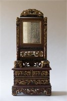 Oriental table top mirrored chest