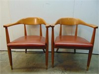 Pair of Wooden Arm Chairs
