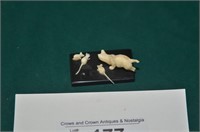 CARVED IVORY CAT AND MICE