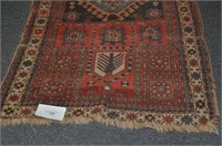 ANTIQUE 4 x 6 WOOL MIDDLE EASTERN RUG