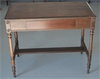 Vtg Walnut Console Table With Drawer