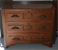 Vintage Walnut 3 Drawer Dresser