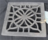 Antique Cast Iron Grill Plate 8"x8"