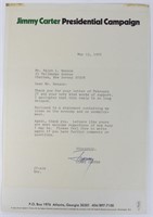 JIMMY CARTER PRESIDENTIAL CAMPAIGN LETTER