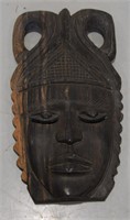 Heavy Carved Wood Wall Mask 14"h
