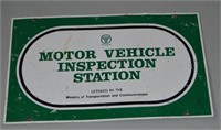 Metal Motor Vehicle Inspection Sign