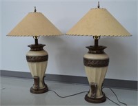 Pair Large Accent Table Lamps 35"h x 22"w