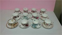 Lot Of 12 Various Tea Cups & Saucers