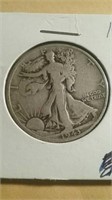 1943 S US Half Dollar Coin 80% Silver
