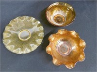 Retro amber glass pieces