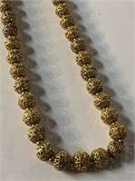 Monet Goldtone Filigree Beaded Necklace