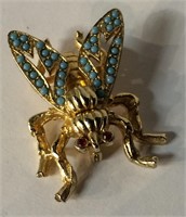 Costume Goldtone Bug Pin