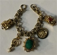 Goldtone Charm Bracelet Marked Germany