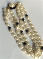 Gay Boyer Faux Pearl Costume Necklace