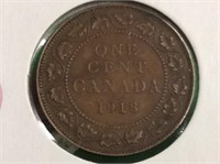 1918 Canadian Large Penny, Graded Ef40