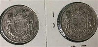 1946 & 1947 Canadian 50 Cent Silver Coins