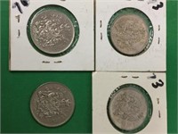 Canadian 50 Cent Coins Dated 1973 X2, 1978, 1976