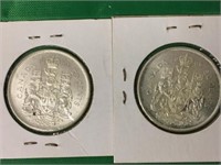 1965 & 1966 Canadian 50 Cent Silver Coins