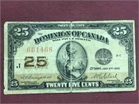 1923 25 Cent Shinplast Signed Campbell-clark