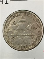1892 U.s. Commemorative Silver 50 Cent Coin