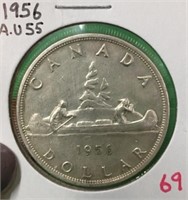 1956 Canadian Silver Dollar Coin