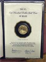 1975 Belize Proof One Hundred Dollar Gold Coin