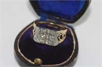 Antique 18ct yellow gold & diamond ring.