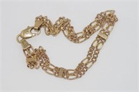 9ct yellow gold double link bracelet