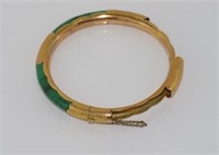 Yellow gold and malachite bracelet a/f