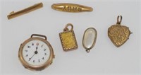 Quantity of vintage gold items