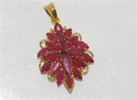 18ct yellow gold and ruby pendant