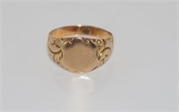 14ct yellow gold signet ring