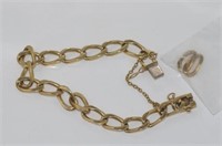 9ct gold flat link unisex bracelet