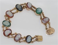 9ct rose gold and cameo bracelet