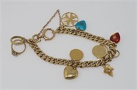 Late Victorian yellow gold charm bracelet