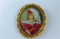 French signed portrait miniature of a lady