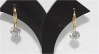 9ct yellow gold and cz earrings