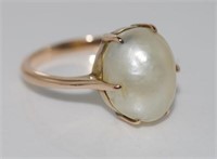 9ct rose gold and pearl ring