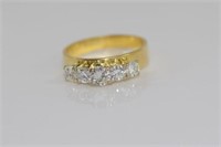18ct yellow gold, 5 diamond ring