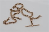 9ct rose gold fob chain with t-bar