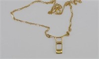 18ct yellow gold necklace with attached pendant