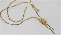 9ct yellow gold necklace with attached pendant