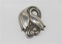 Vintage Georg Jensen Tulip brooch number 100c