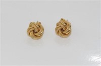 9ct yellow gold knot earrings
